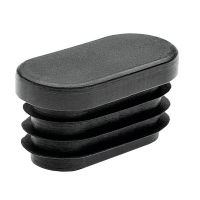 Embout plastique noir rectangulaire arrondi ovale intérieur cannelé Embout plastique noir rectangulaire arrondi ovale intérieur cannelé