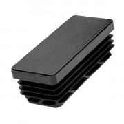 Embout plastique noir rectangulaire intérieur cannelé