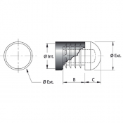 Embout plastique blanc rond intérieur cannelé
