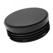 Embout plastique noir rond intérieur cannelé plat