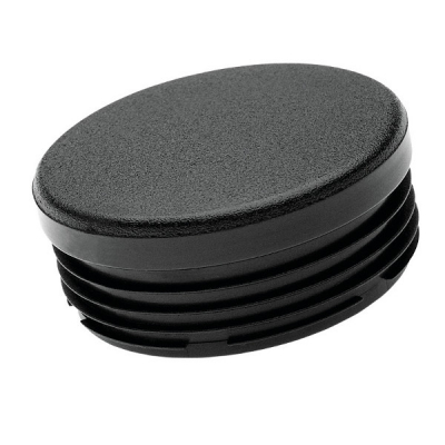 Embout plastique noir rond intérieur cannelé plat