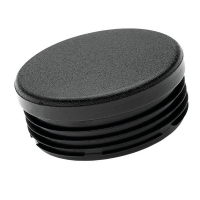 Embout plastique noir rond intérieur cannelé plat