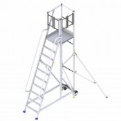 Escabeau avec sortie latérale en aluminium