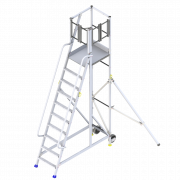 Escabeau avec sortie latérale en aluminium