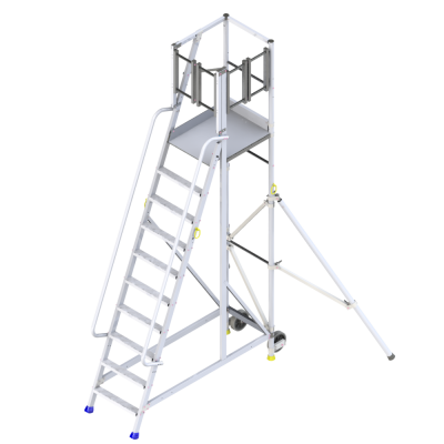 Escabeau avec sortie latérale en aluminium