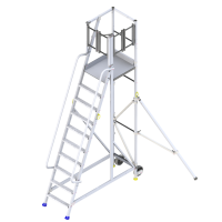 Escabeau avec sortie latérale en aluminium