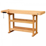 Etabli en bois - 2 étagères