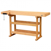 Etabli en bois - 2 étagères