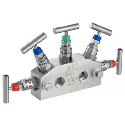 manifold 5 voies inox 316L - 2 arrêts et équilibrages