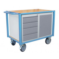 Établi Mobile d'Atelier 1 Plateaux en Bois - 1060x680mm - 500kg