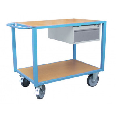 Établi Mobile d'Atelier 2 Plateaux en Bois - 1060x680mm - 500kg