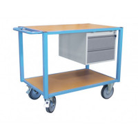 Établi Mobile d'Atelier 2 Plateaux en Bois - 1060x680mm - 500kg
