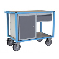 Établi Mobile d'Atelier 2 Plateaux en Bois - 1060x680mm - 500kg
