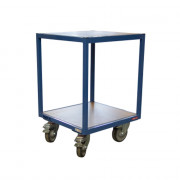 Établi Mobile d'Atelier 2 Plateaux en Bois - 600x600mm - 400kg