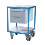 Servante d'Atelier 2 Plateaux en Bois - 600x600mm - 400kg