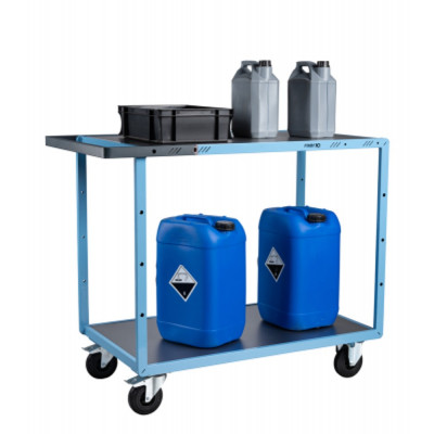 Servante D'atelier 2 Plateaux en Tôle Galvanisée - 1000x600mm - 250kg