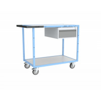 Établi Mobile d'Atelier 2 Plateaux en Bois - 1000x600mm - 250kg
