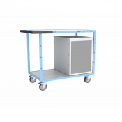 Établi Mobile d'Atelier 2 Plateaux en Bois - 1000x600mm - 250kg