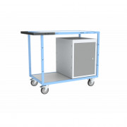 Établi Mobile d'Atelier 2 Plateaux en Bois - 1000x600mm - 250kg