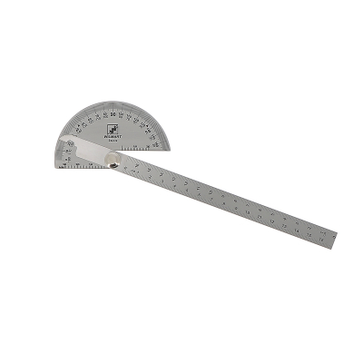 Rapporteur d'angle échancré inox -secteur 90-règle graduée 170mm-