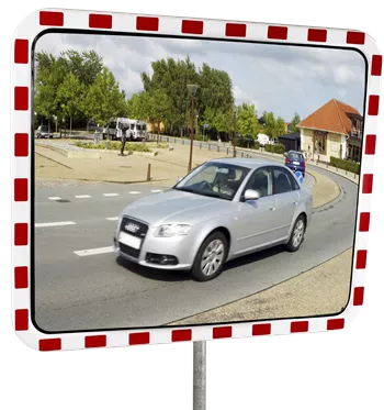 Miroir Routier d’Agglomération 90° – Visibilité Intersections – Polycarbonate Incassable Conforme No