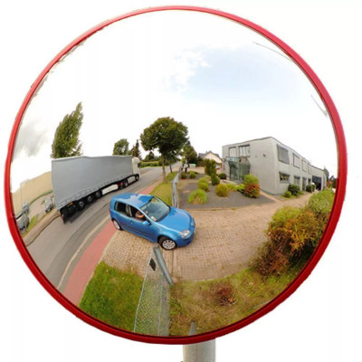 Miroir Routier Anti-Vandalisme 180° – Visibilité Panoramique – Polycarbonate Incassable Certifié TÜV