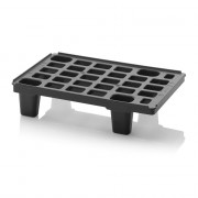 Palette plastique légère et résistante avec bordures de sécurité, différentes dimensions