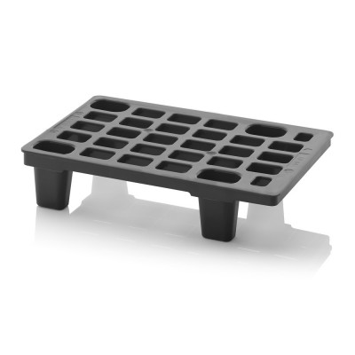 Palette plastique légère et résistante sans bordures de sécurité, différentes dimensions