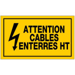 Panneau attention câbles enterrés HT