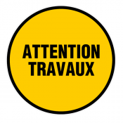 Panneau attention travaux