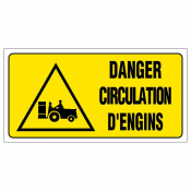 Panneau danger circulation d'engins
