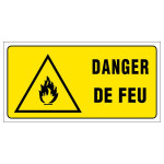 Panneau danger de feu