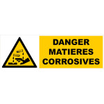 Panneau danger matières corrosives