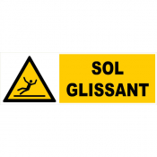 Panneau danger sol glissant