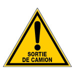 Panneau danger sortie de camion