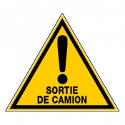 Panneau danger sortie de camion