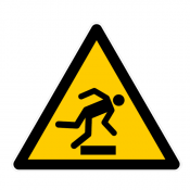 Panneau danger trébuchement