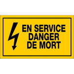 Panneau en service danger de mort