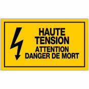 Panneau haute tension attention danger de mort