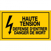 Panneau haute tension défense d'entrer danger de mort