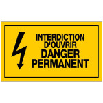 Panneau interdiction d'ouvrir danger permanent