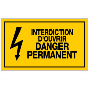 Panneau interdiction d'ouvrir danger permanent