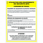 Panneau utilisation des EPI