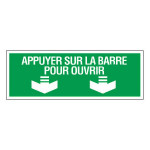 Panneau appuyer sur la barre pour ouvrir