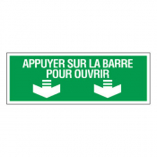Panneau appuyer sur la barre pour ouvrir
