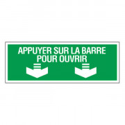 Panneau appuyer sur la barre pour ouvrir
