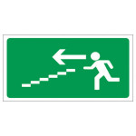 Panneau descente d'escalier à gauche