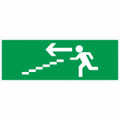 Panneau descente d'escalier à gauche