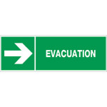 Panneau évacuation à droite
