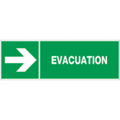 Panneau évacuation à droite